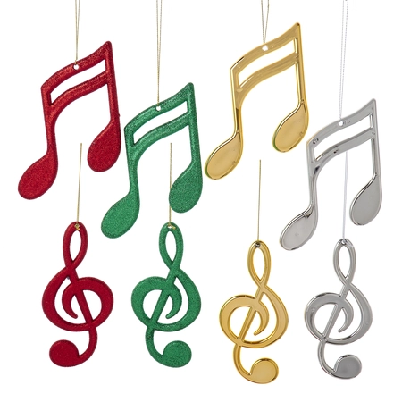 Orn.plastic muzieknoot 11cm