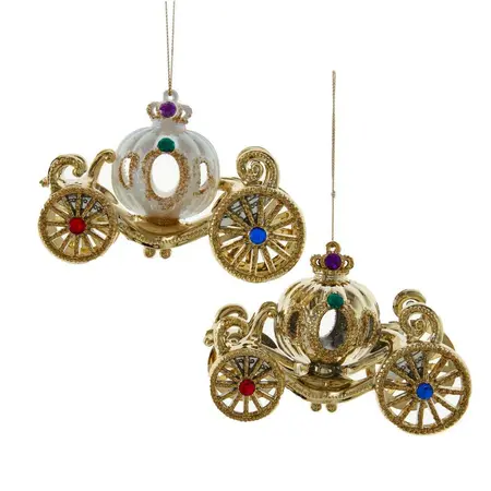 Orn.plc koets gd/wit l8cm