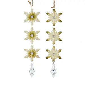 Orn.plc sneeuwvlok groen l5cm