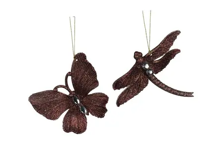 Orn.plc vlinder/libel bruin l12cm