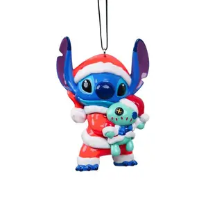 Orn.resin 3d stitch met scrump 9cm