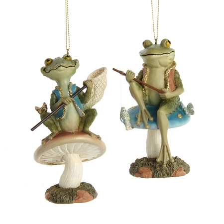 Orn.resin kikker terracotta 8cm