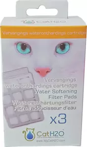 Pak à 3 filtercardridges met waterontharder voor waterbak Cat H2O