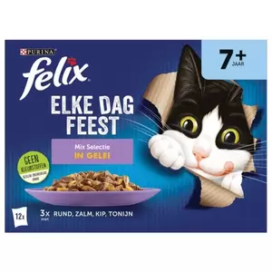 Felix Multipack Elke Dag Feest Mix Selectie In Gelei 7+ Senior