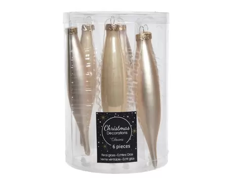 Pegel glas 6 stuks 30 mm Parel