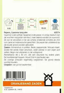 Pepers De Cayenne long slim Oranjeband - afbeelding 2