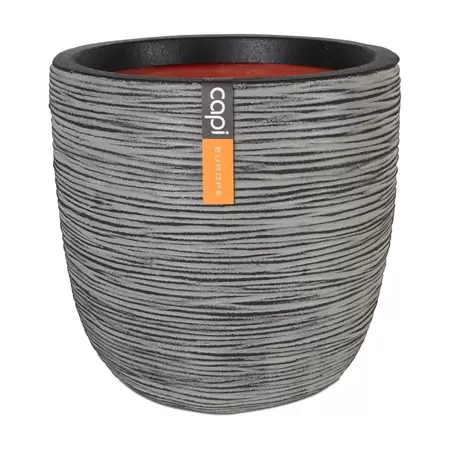 Pot bol rib d35h34cm antraciet Capi