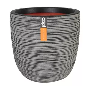 Pot bol rib d35h34cm antraciet Capi