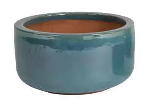 M-Collections Bowl Glazed Bloempot ⌀21cm h10cm Celadon