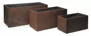 M-Collections Texas Bloempot Rechthoek 60x30x30cm Roest