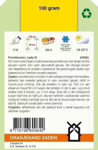 Pronkbonen Lady Di, 100g Oranjeband - afbeelding 2