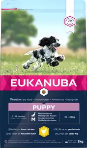 Eukanuba Puppy/junior medium chicken 3kg