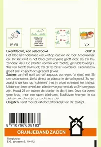 Red Salad Bowl - Rode Eikenbladsla Oranjeband - afbeelding 2