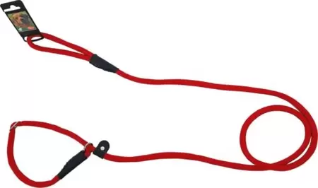 Retrieverlijn met dubbele stop nylon rond luxe 1.0 cm x 200 cm, rood