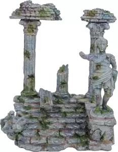 Romijnse tempel+beeld grijs 22x17cm