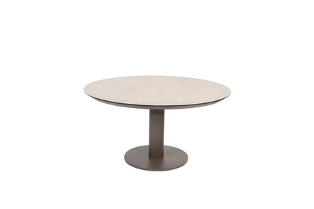 Sarah low dining tafel terre met printed keramiek top Ø 130 cm