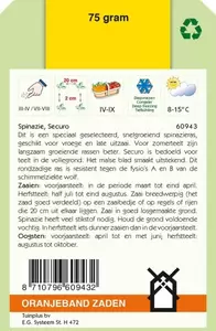 Spinazie Securo, 75g Oranjeband - afbeelding 2