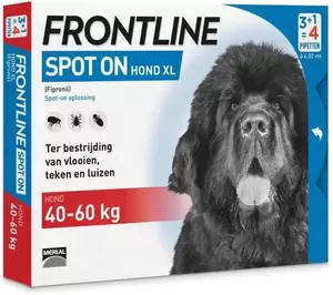 Spot on hond xl 40-60kg 4 pipetten