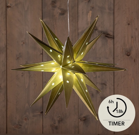 3D STER GOUD 35CM / 10LED