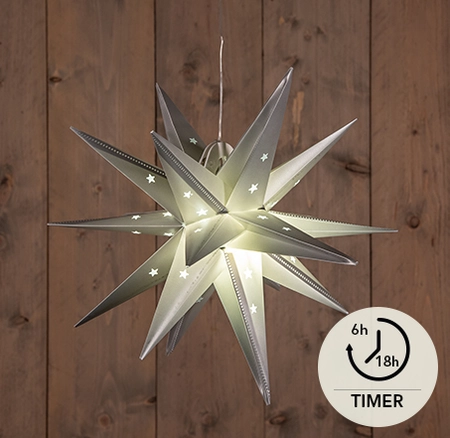 3D STER ZILVER 35CM / 10LED