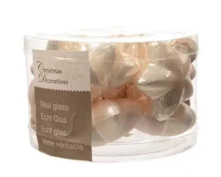 Ster Glas Emaille-Mat 12 stuks parel 40mm