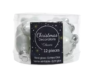 Ster glas 12 stuks Winterwit