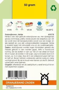 Stoksnijbonen Helda, 50g Oranjeband - afbeelding 2