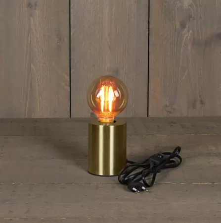 Tafellamp fitting goud 1,5 meter zwart snoer d7.5 cm hoog 10 cm