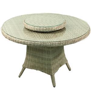 Tartano tafel 120cm incl. Lazy Susan off white