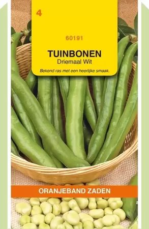 Tuinbonen Driemaal Wit, 100g Oranjeband - afbeelding 1