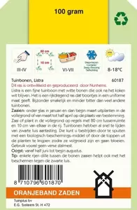 Tuinbonen Listra, 100g Oranjeband - afbeelding 2