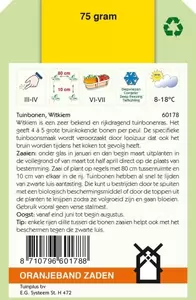Tuinbonen Witkiem, 75g Oranjeband - afbeelding 2