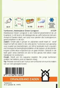 Tuinboon Masterpiece Green Longpod Oranjeband - afbeelding 2