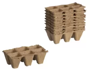 Turfpottrays H5x5x5cm set à 10 trays van 6 stuks - afbeelding 2