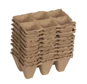 Turfpottrays H5x5x5cm set à 10 trays van 6 stuks - afbeelding 1
