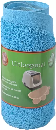 Uitloopmat poot l60b45cm lichtblauw - afbeelding 1