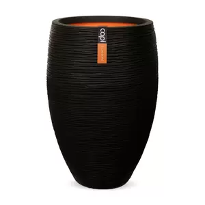 Capi Nature Rib Vaas Elegant Deluxe ⌀45cm h72 Zwart