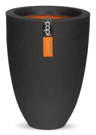 Capi Urban Smooth Bloempot Rond ⌀26cm h36cm Zwart - afbeelding 1