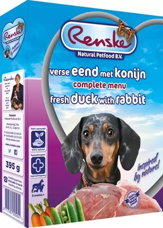 Renske Vers hond adult eend&konijn 395gr