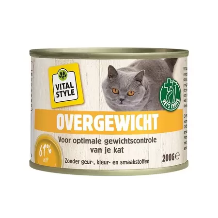 Vitaalvlees kat overgewicht 200g