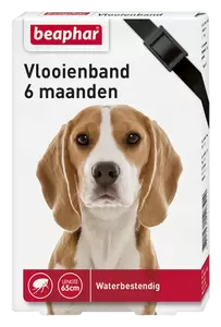 Vlooienband hond zwart 1st