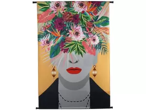 Wanddoek Face Flowers Velvet Multi 105x2.5x136cm