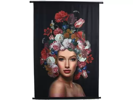 Wanddoek Lady Flowers Velvet Multi 105x2.5x136cm