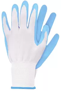 Werkhandschoenen latex lichtblauw maat S