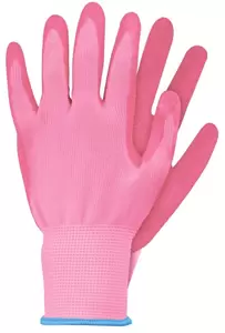 Werkhandschoenen latex roze maat S