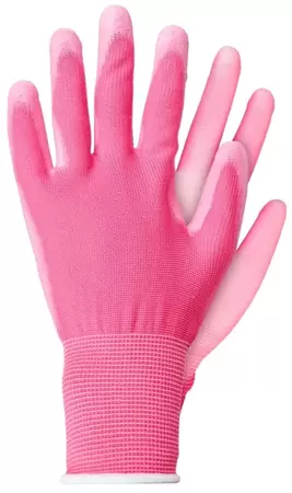 Werkhandschoenen licht polyester roze maat S
