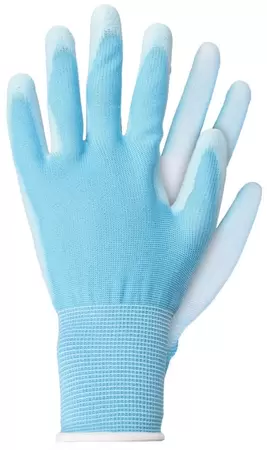 Werkhandschoenen licht polyester blauw maat S