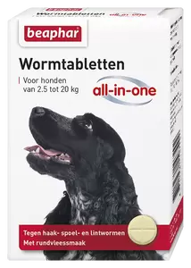 Wormtabletten All-in-one hond 2,5 - 20kg 2 tabletten