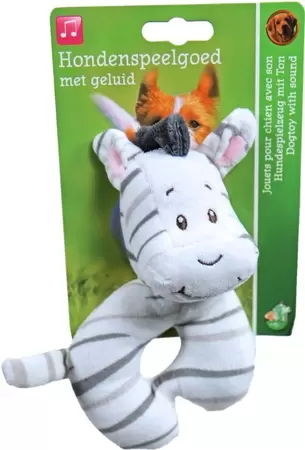 Zebra pluche l13cm met piep