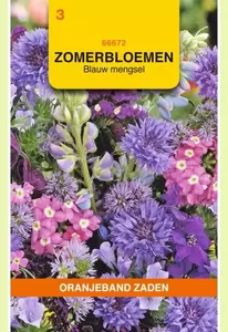 Zomerbloemen mengsel, blauw Oranjeband - afbeelding 1